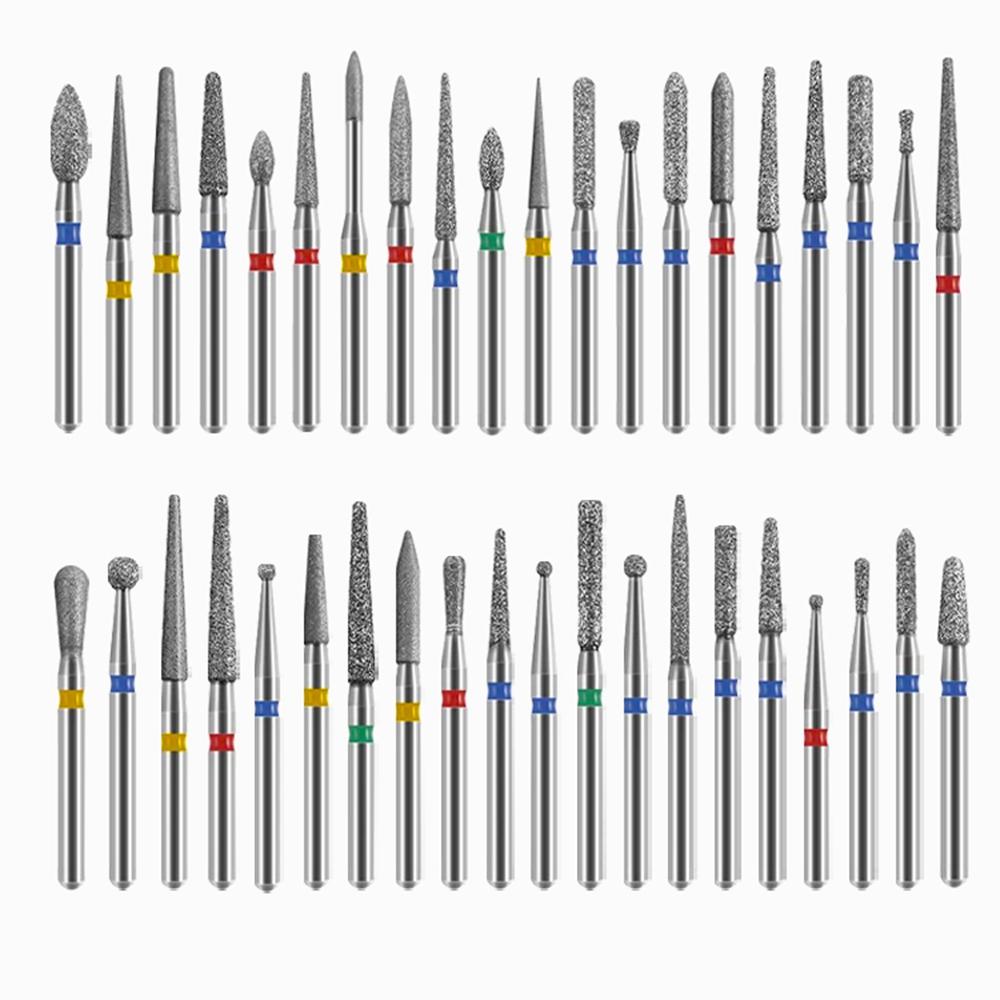 50pcs Dental High Speed Burs High Speed Handpiece Turbine Diamond Burs Diamond Polishing Tooth Preparation Dentist Material