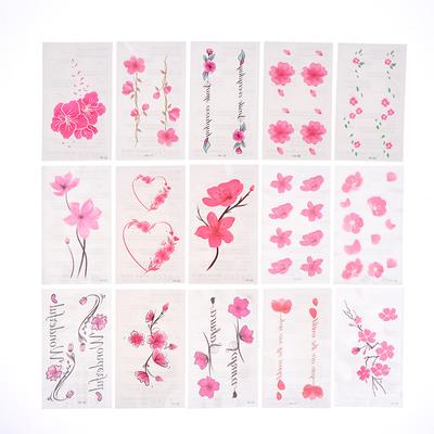 30Pcs Cherry Blossom Series Sexy Tattoo Stickers Small Fresh Tattoo Stickers Dream Flowers Simulation Temporary Tattoo Stickers