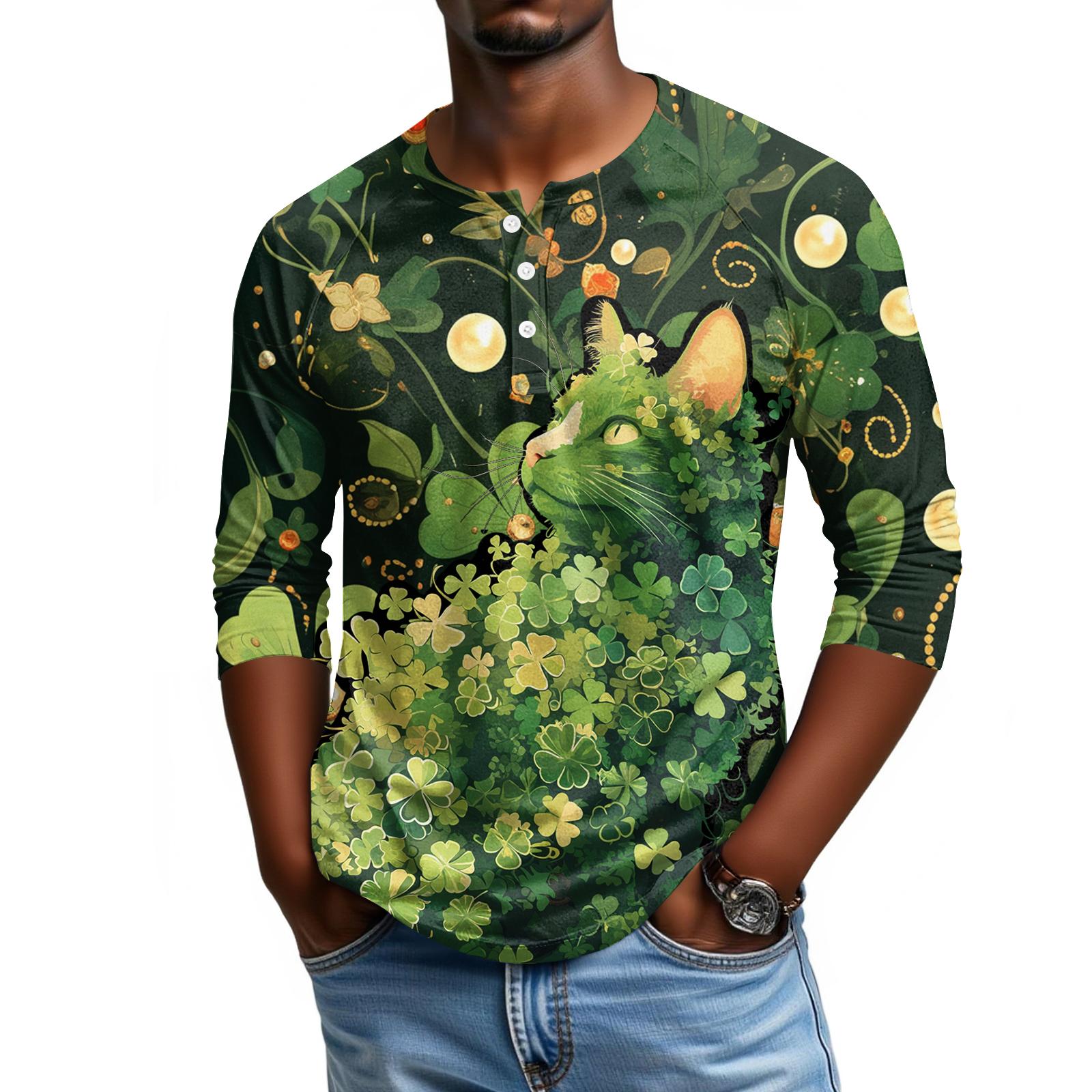 

Мужской топ с рукавом реглан и рукавом три четверти L хаки