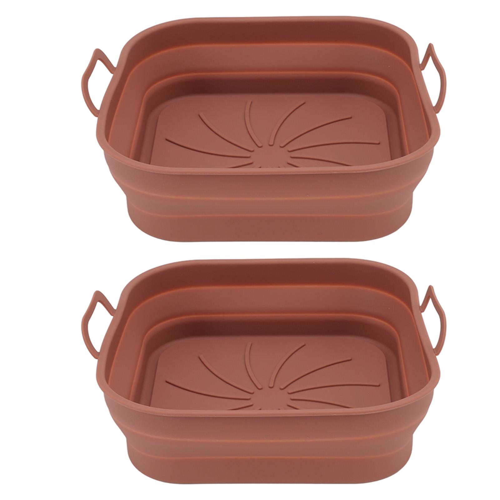 

2 PCS Fryer Silicone Basket Nonstick Silicone Pot Fryer Liners Accessories with Handle
