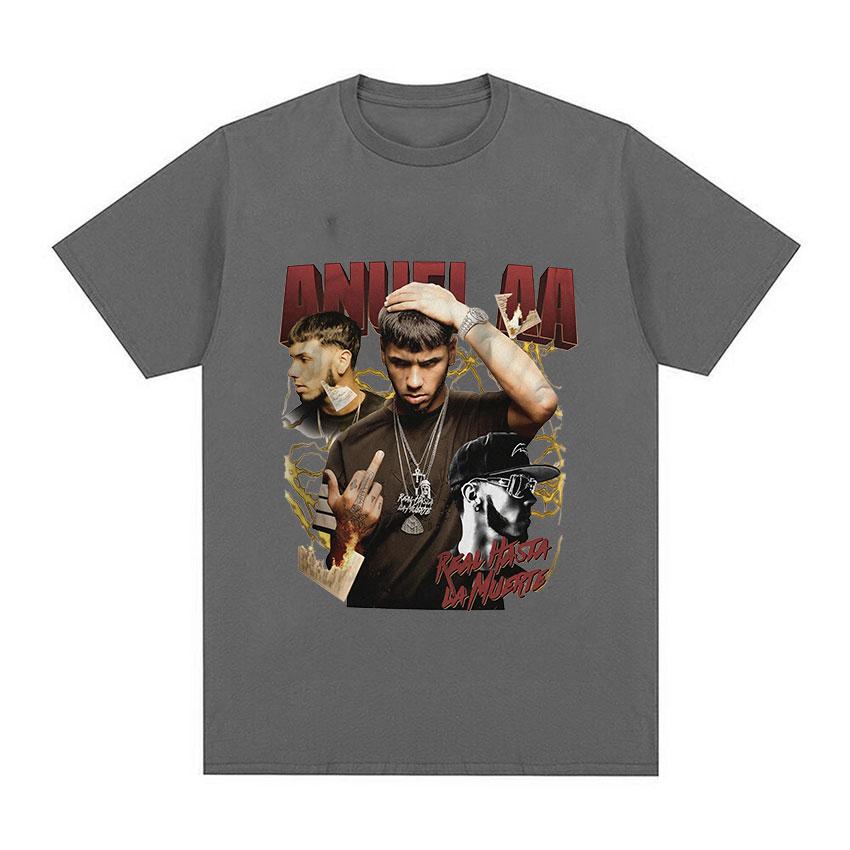 2025Summer Rapper Anuel Aa Tou T Shirt Men s Cool Hip Hop Vintage Gothic T-shirt Men Oversized Cotton Printed Breathable T-shirt XL