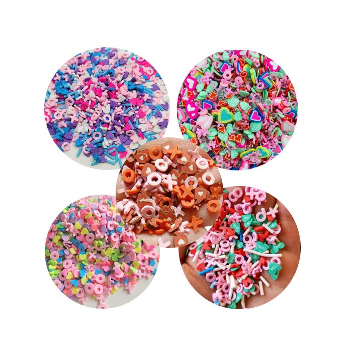 Love Heart Polymer Clay Mix Letter Mini Craft for Valentine's Day Nail Art Slime Decorations
