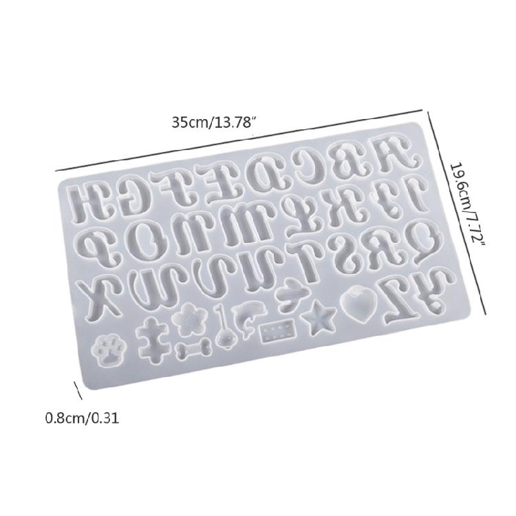 Stampi in Silicone per Resina con Alfabeto, Stampo in Silicone per Portachiavi con Alfabeto, Stampo per Colata in Resina