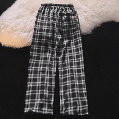 Men's 2022 Spring Loose Plaid Sweatpants – Street Vibe, All-Match, Straight-Fit.