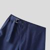 INCERUN Men Casual Back Elastic High Waist Front Cross Long Straight Pants Trousers
