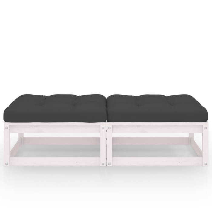 VidaXL Lot de 2 Repose-pieds de Jardin avec Coussins, Tabouret de Terrasse, Pouf de Pub, Meuble de Bistrot Patio Extérieur, 3076280