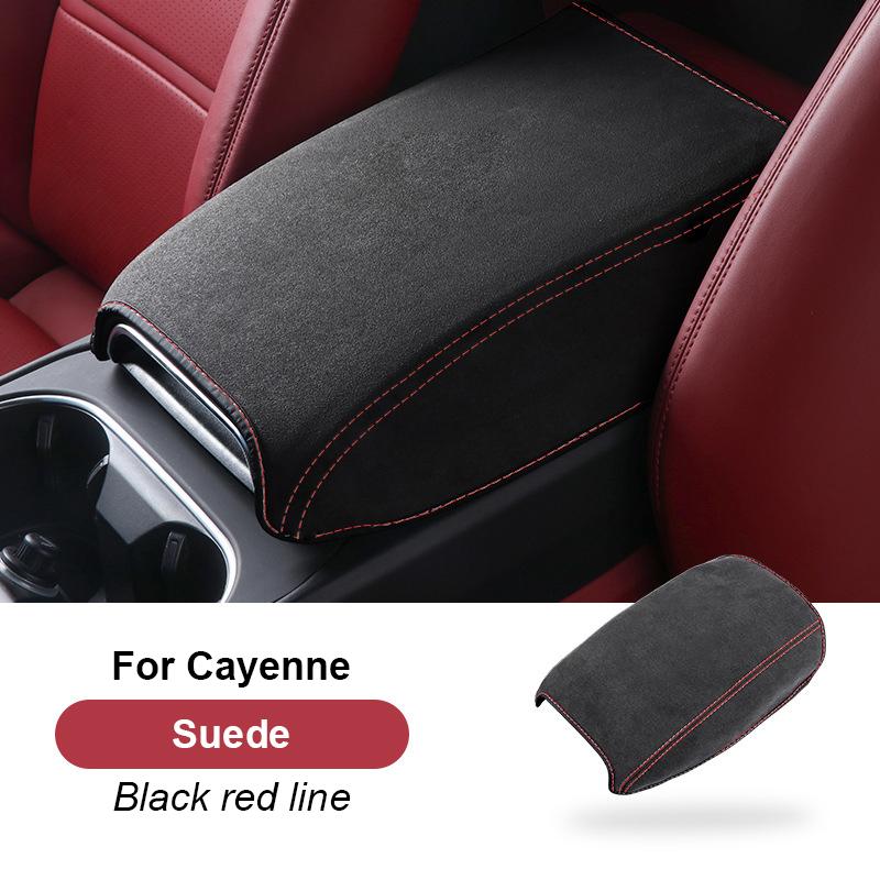 

For Porsche Cayenne 2018-2025 Suede Car Armrest Box Cushion Cover Interior Center Console Armrest Protective Pad Shell Case