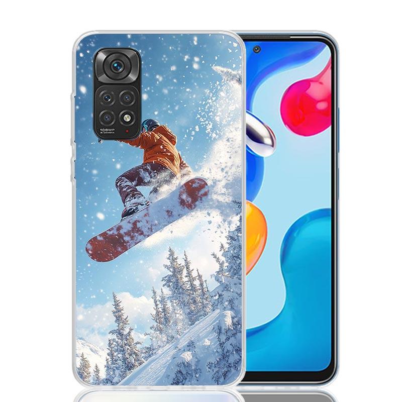 Adventure Snowboarding Extreme Phone Case For Xiaomi Redmi Note 15 14 13 12S 12 Pro Plus 11S 11E 11 11T 10S 10 Art Soft Pattern