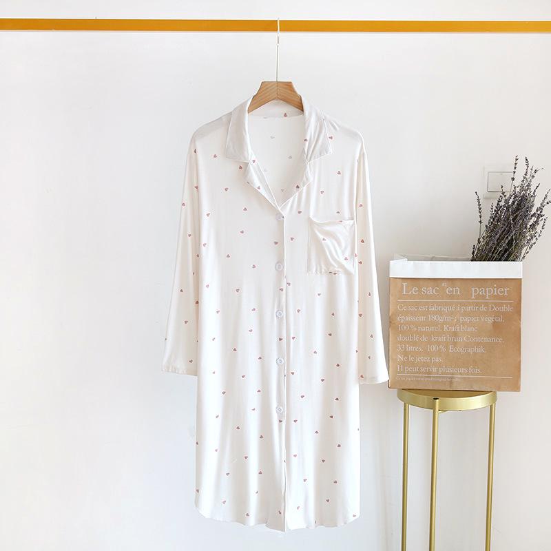 

Женская летняя модальная ночная рубашка: Длинная юбка с кардиганом с коротким рукавом Large