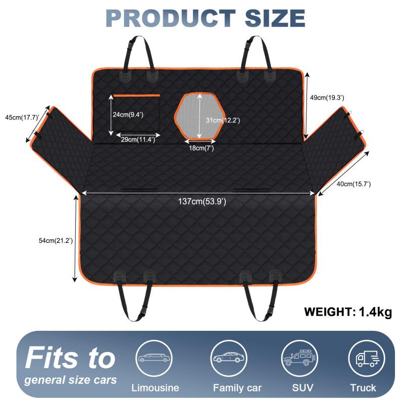 Dog Car Seat Covers For Back Seat Waterproof Pet Seat Cushion Hammock Scratch Proof Nonslip Durable Soft Seat Back Protector