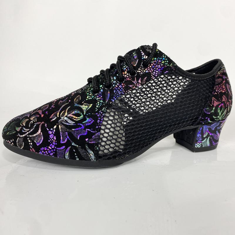 

Новый цветной принт туфли для латиноамериканских танцев обувь для танца тела средний каблук матросский танец бальные танцы современные туфли для квадратных танцев 38
