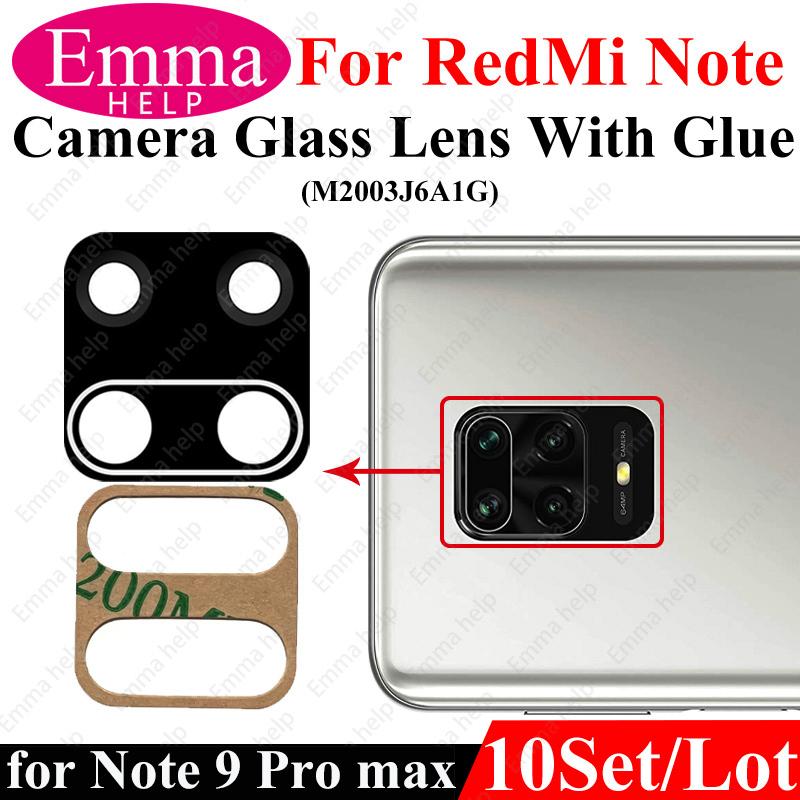 10Pcs Camera Lens For Xiaomi Redmi Note 9 Pro Max 9s 8 8t 7 7Pro Note10 5G 10t Back Camera Glass With Glue Adhesive