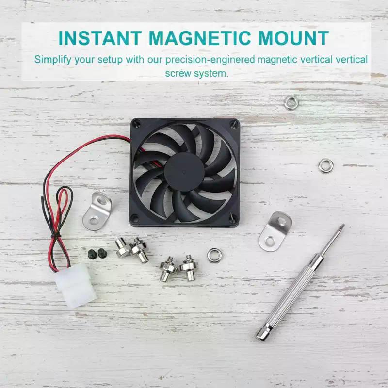 General M4 Chassis Heat Sink Fan Vertical Magnetic Suction Screw Nut Fan Fixed Cabinet Machine Heat Dissipation DIY Modification