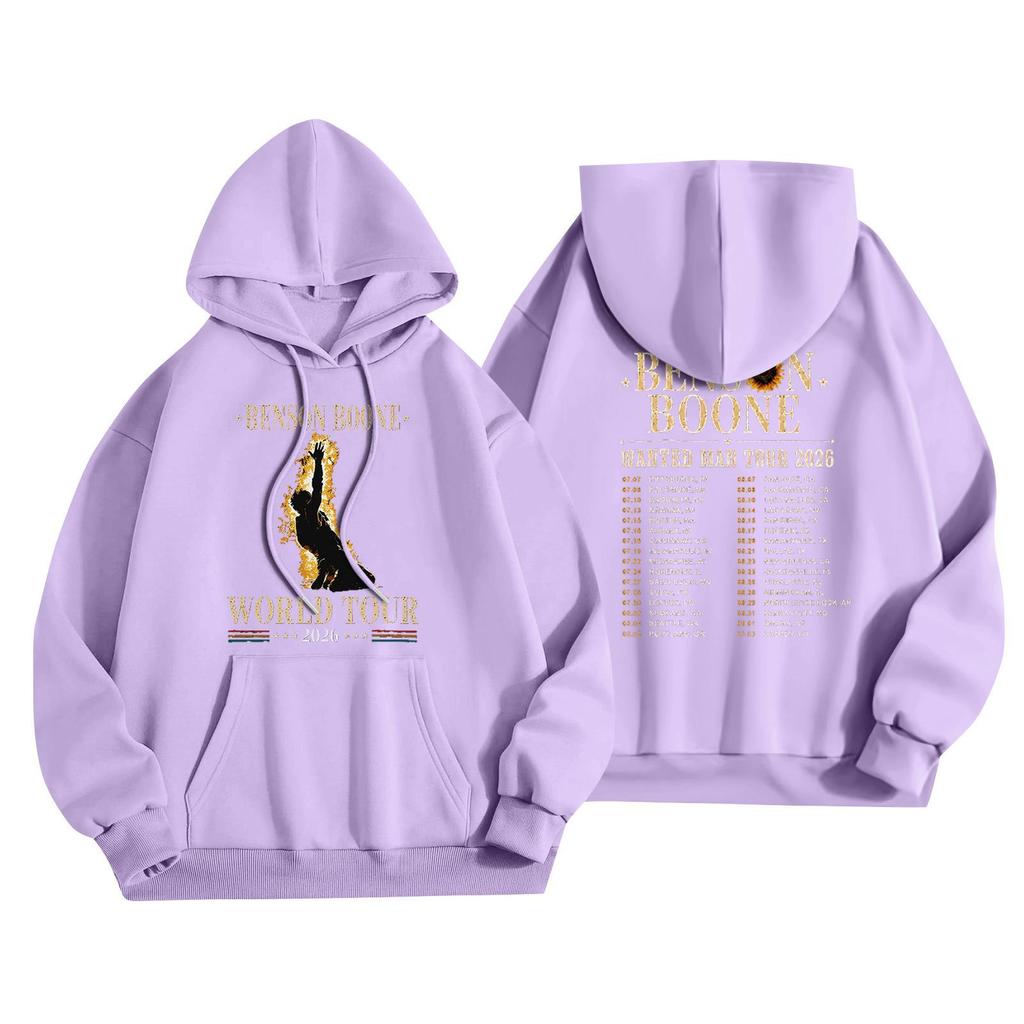 Unisex Casual Hooded Pullover Sweatshirt Long Sleeve Loose Fit Letter Print