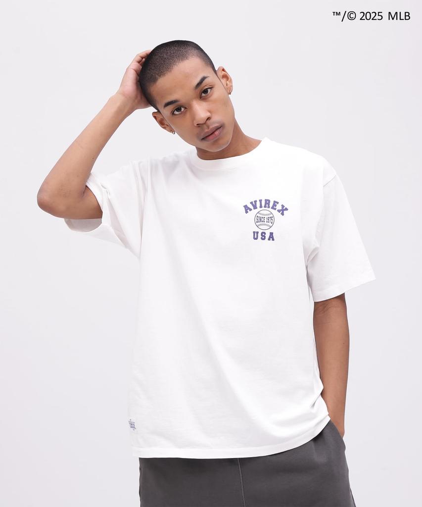 Avirex MLB TOKYO SERIES T-SHIRT, Men's Short Sleeve T-Shirt, Size L, 033, Off-White, 783-5134055
