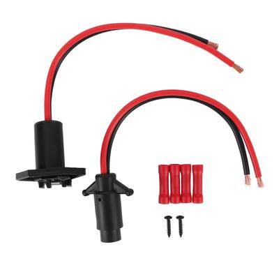 Zástrčka a zásuvka motoru DC 12V pro zapuštěnou montáž s 2 dráty pro mořské čluny a kajaky