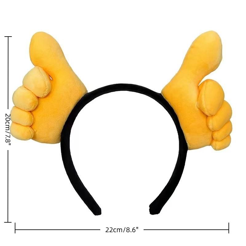 Plush Funny Gesture Headband Give The Thumbs-Up Hand Heart Plush Hairband Hair Ornament Party Dress Up Cosplay Hair Hoop