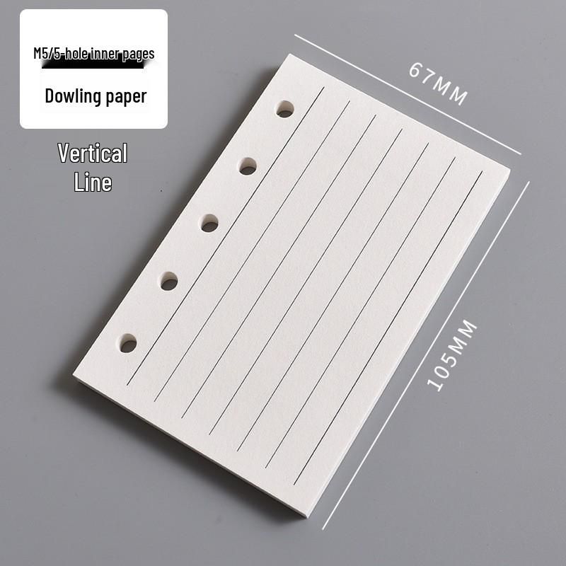 M5 Planner Five-Hole Blank Colored Refills, Macaron Tone Thick Loose-Leaf Inner Pages.