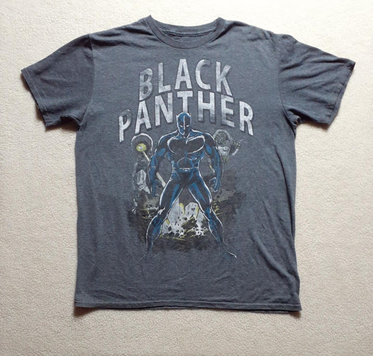 Marvel Comics Vintage Gray Graphic Black Panther T Shirt Size Large S