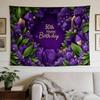 A Stylish Tapestry,Purple Crystal Birthday Celebration, Perfect for Home Bedroom Dorm Wall Decor.