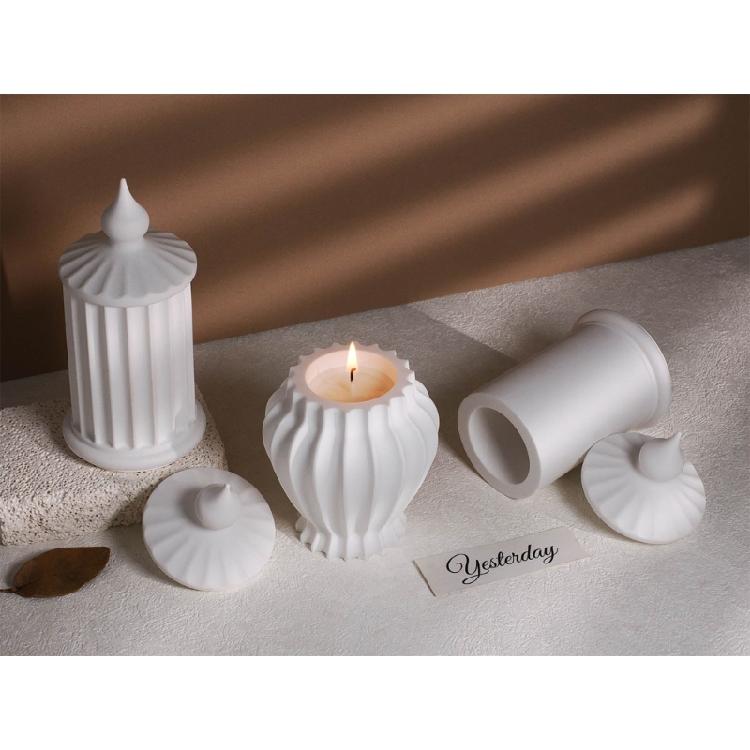 Resins Jar Molds Resins Lid Molds for Making Candlestick Candle Stand