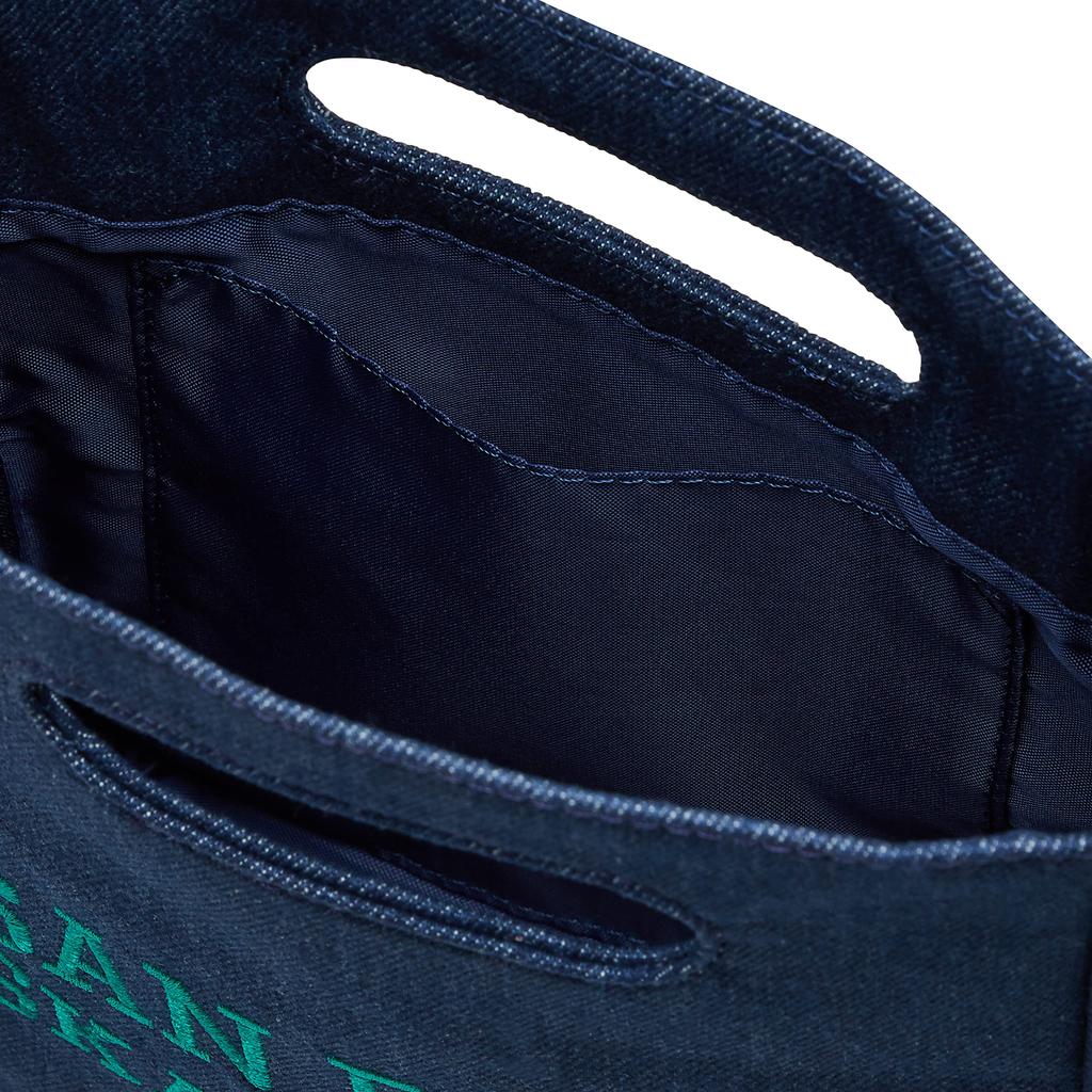 WEGO Canvas Record Shoulder Size Dark Denim 2-Way Bag, Men's, F,
