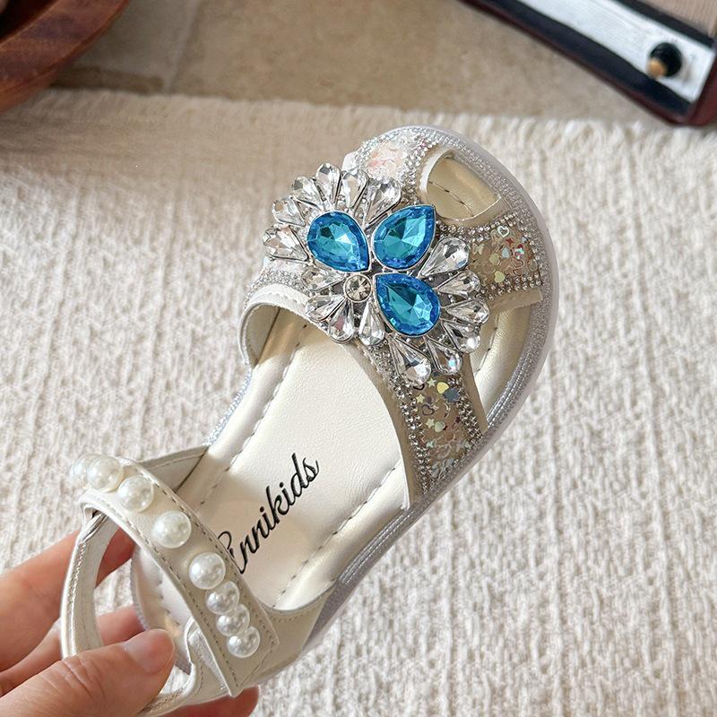 2026 Summer Crystal Princess Girls' Closed-Toe Sandals - Stylish & Beautiful