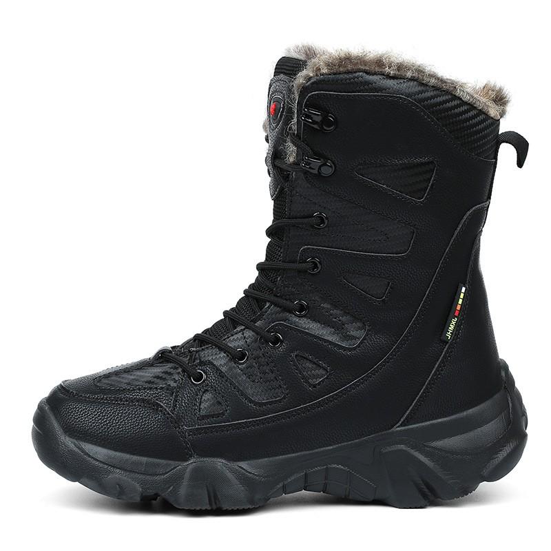 Mens Winter Snow Boots With Fleece Lining Waterproof Warm Outdoor Tactical Hiking Cold Weather