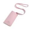 Solid Color Glasses Storage Bag Pu Leather Hanging Neck Eyeglasses Case  Female