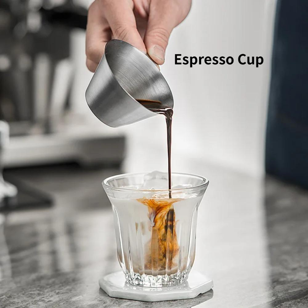 Espresso Cup, 304 Stainless Steel Coffee Measuring Cup, Espresso Extraction Cup, Ounce Cup, Kitchen Barista Tools