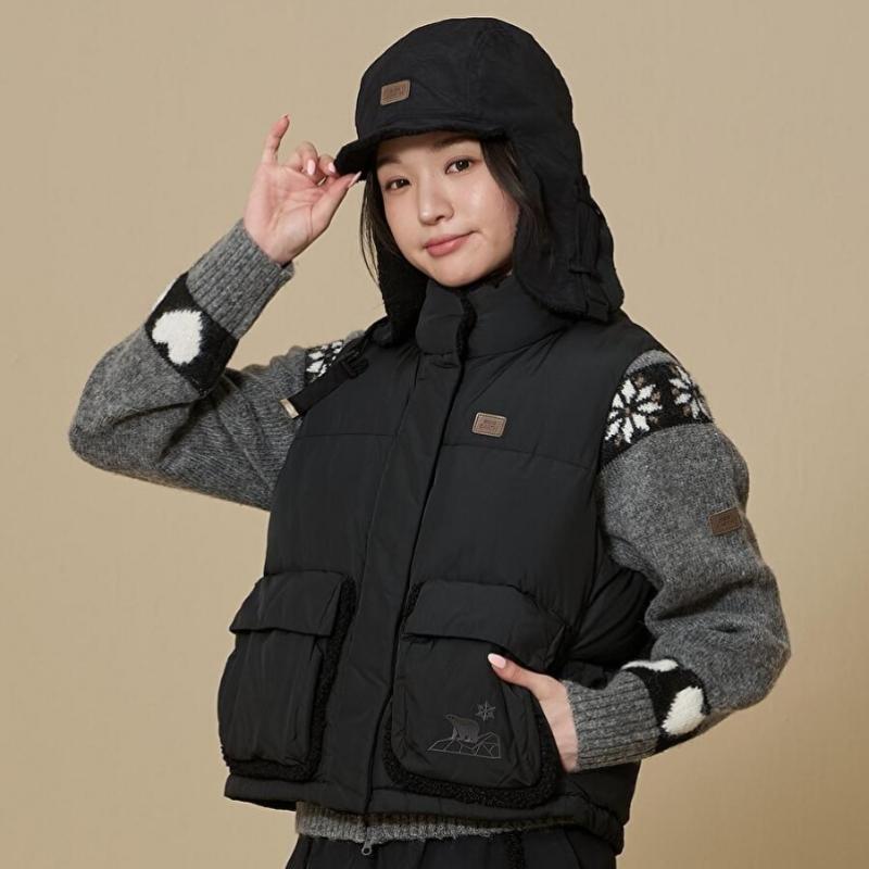 Teddy Pocket Vest  Black 