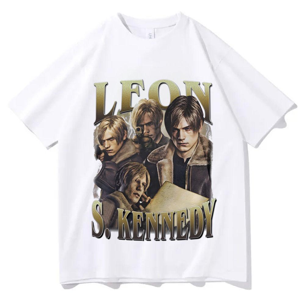 

Leon Kennedy T Shirt Women Classic Retro Comfortable Y2k Anime Breathable Tshirt 2000s Psychedelic Harajuku Punk Anime Pastel 3XL