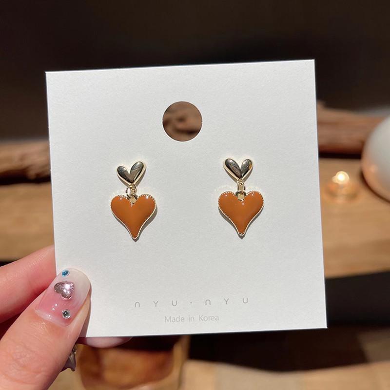 Maillard Caramel Brown Arc de Triomphe Enamel Earrings: Retro Drip Oil Round Hoop Earrings for Women