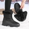 TUINANLE Unisex Black Snow Boots: Velvet, Lightweight, Thickened Plush Warmth Women Ankle Boots Men Cotton Shoes