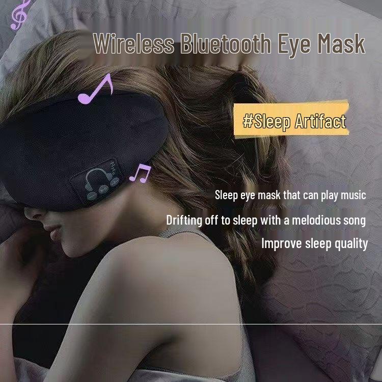 Bluetooth Sleep Mask with Headphones - Wireless, Light-Blocking, for Travel & Dorms, Answer Calls & Enjoy Music