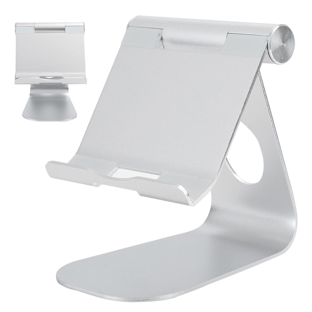 Universal Aluminum Alloy Desk Phone Stand Adjustable Bracket For Mobile Phone TabletSilver