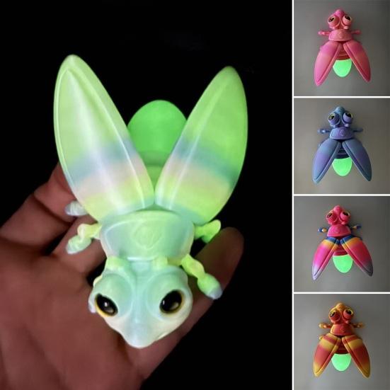 3D Printed Firefly Ornament Cute Magnetic Firefly Figurine with Glow-in-the-dark Tail Colorful Firefly Refrigerator Magnet for Home Decor Fun Gift