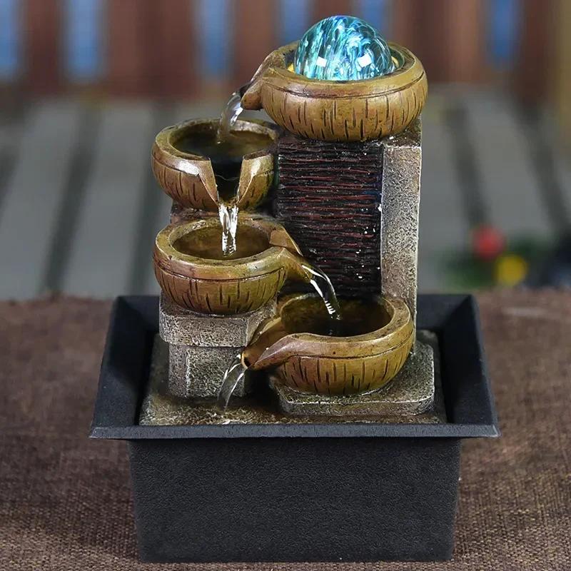 Gifts Desktop Water Kit Waterfall Fountain Portable Tabletop Soothing Relaxation Lucky Fengshui Zen Meditation Home BZ4LDQ