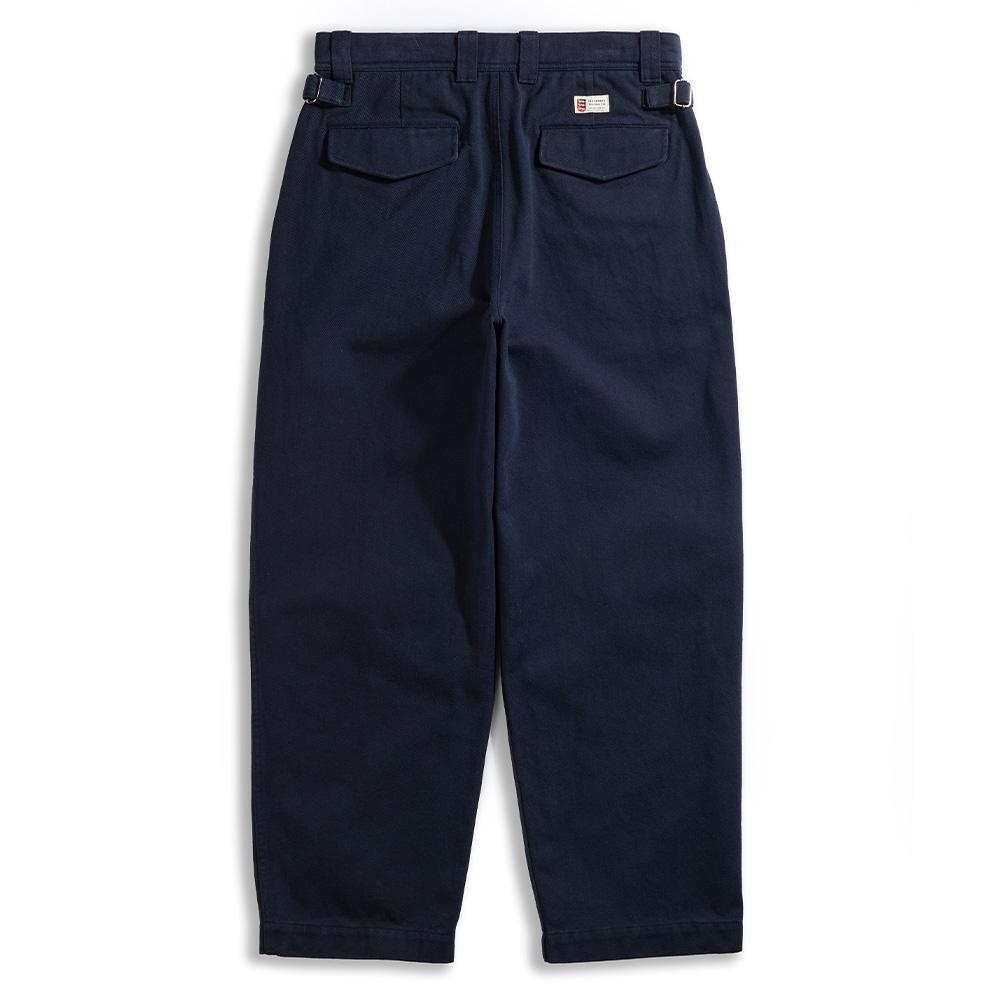 Geonjiulleunseu Cotton Wide Chino Pants - Navy