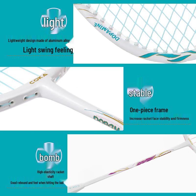 COKA Ultra-Light Durable Aluminum Badminton Racket Double Set