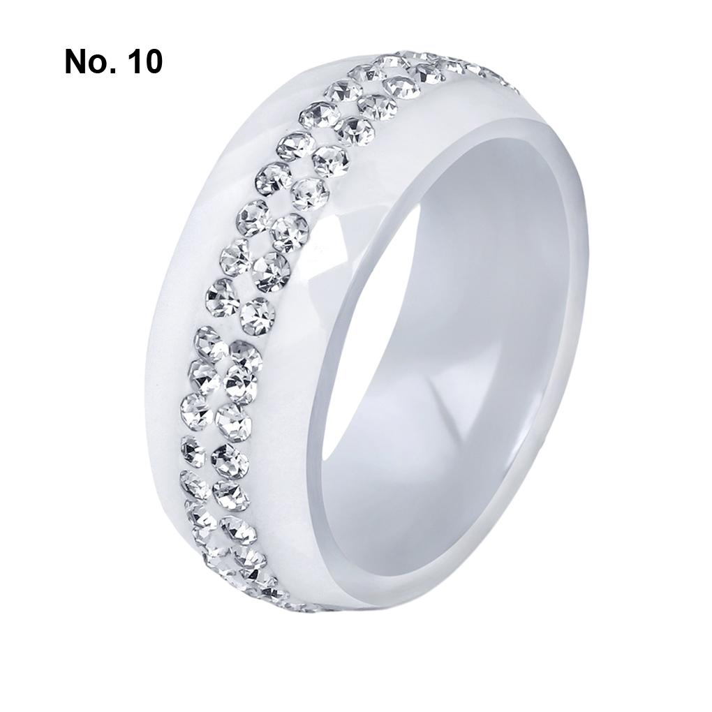 WUUISDNX Durable Ceramic Ring For Fashionable Women Versatile And Stylish Fashion Rings Ceramics Rings For Wedding Women Rings, white, Size 9