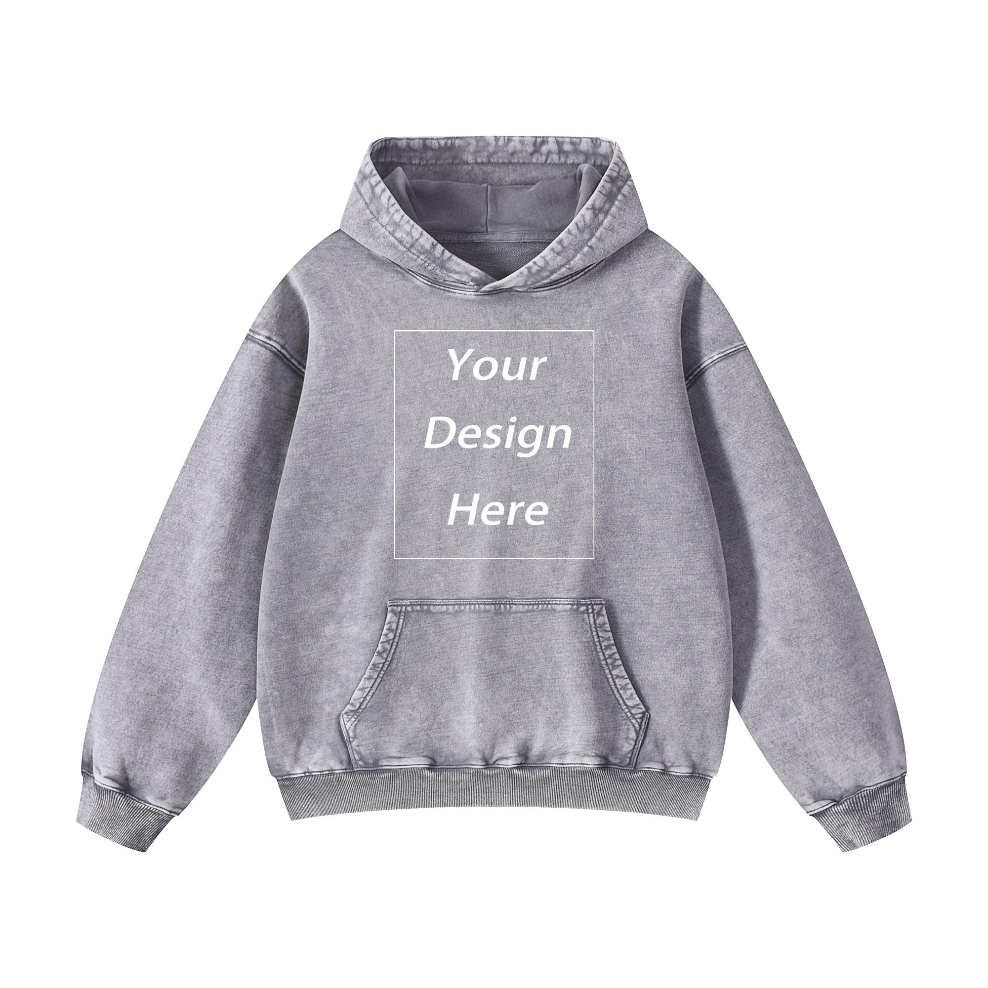 420 GSM хлопковая толстовка с капюшоном индивидуальные унисекс классические толстовки S серый