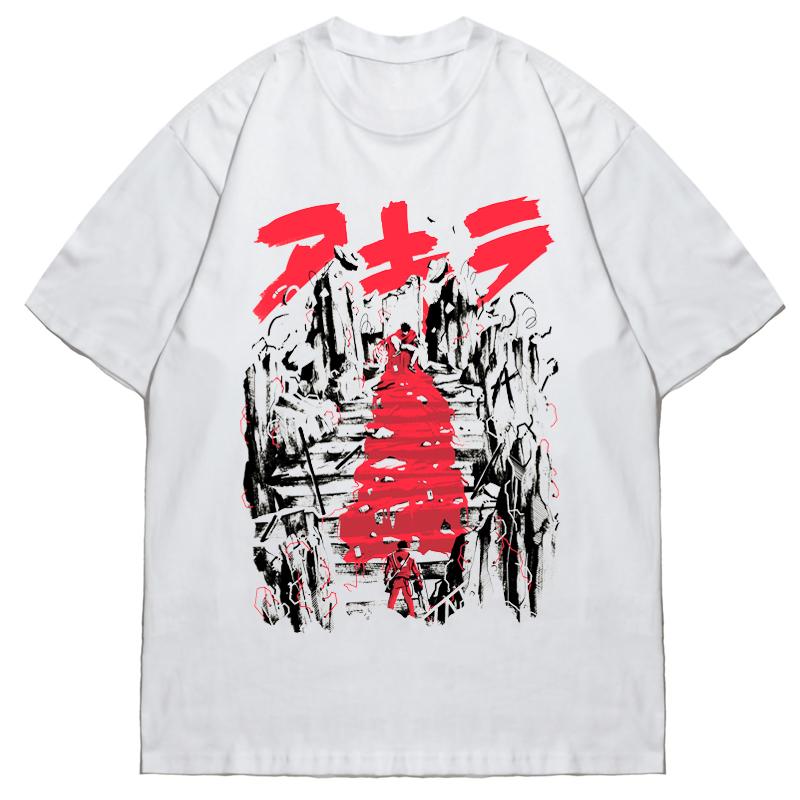 2024 Popular New Style Animation Print Short Sleeve T-shirt for Men and Women Hip Hop High Street Loose Round Neck Pure