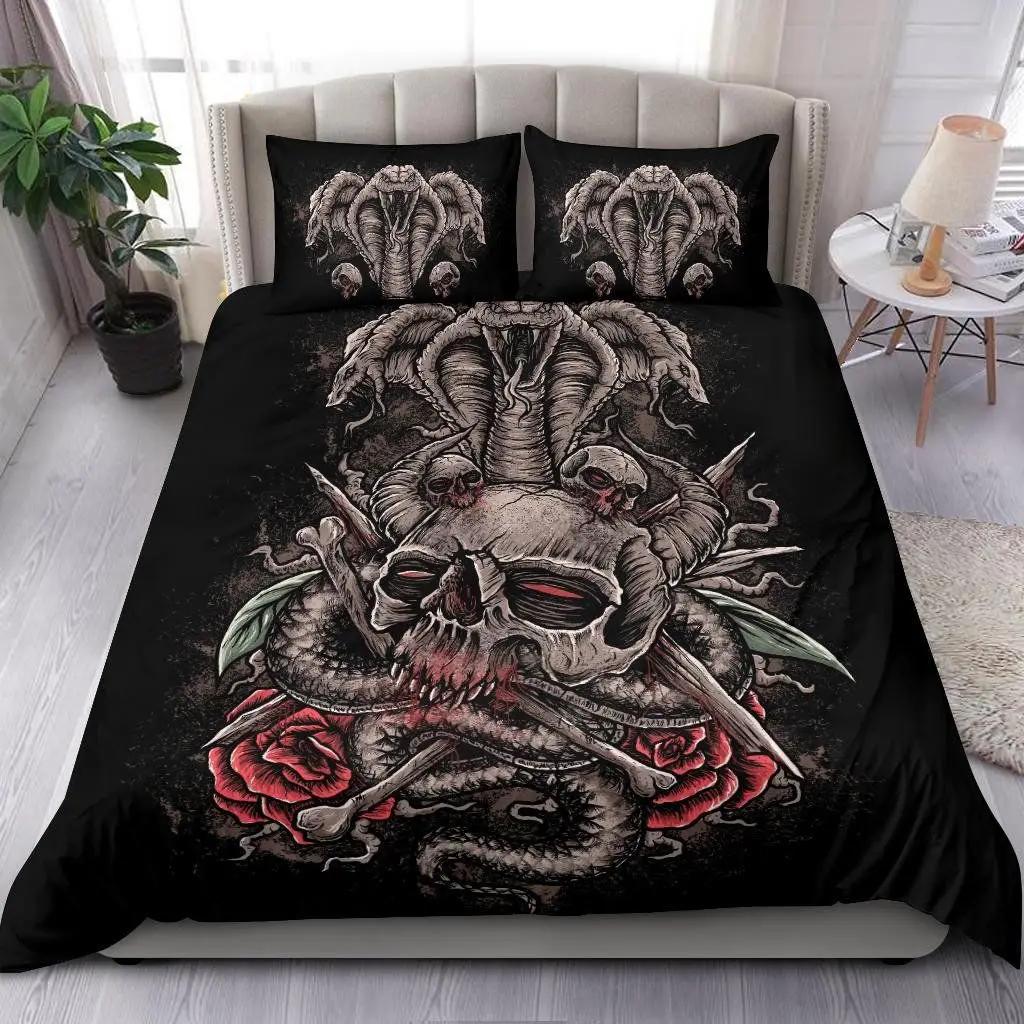 Cobra Snake Duvet Cover Set Snake Reptile Bedding Sets For Boys Wild Animals Reptile Tropical Comforter Cover Full Queen Size