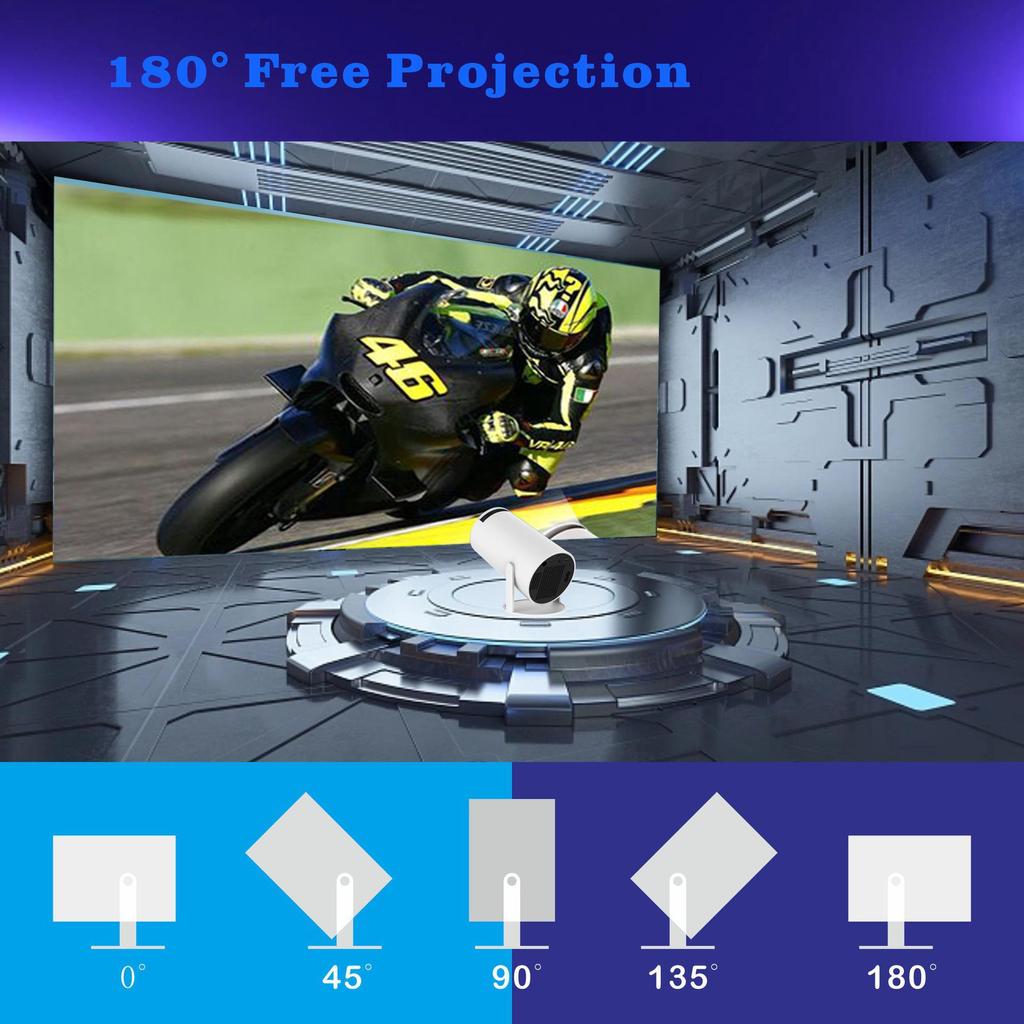 HY300Pro 4K Portable Ultra HD LCD Projector with Wireless Screen Mirroring for Living Room