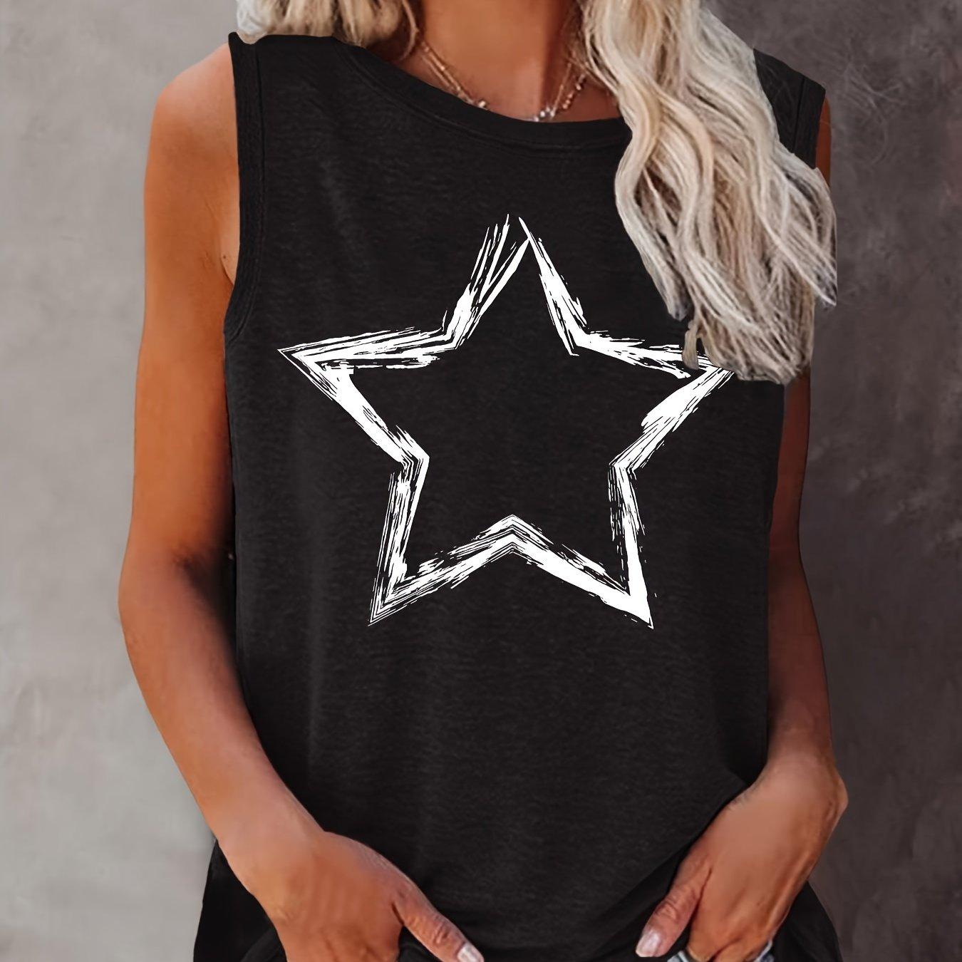 

Summer Round Neck 3D Printed Top Fashionable Casual Sleeveless Women s Tank Tops M