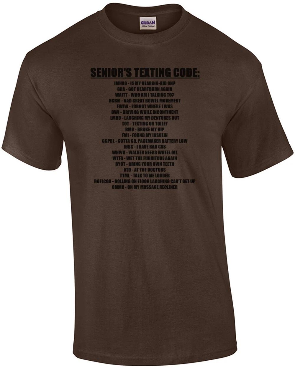 Senior s Texting Code - Funny Old People T-Shirt S