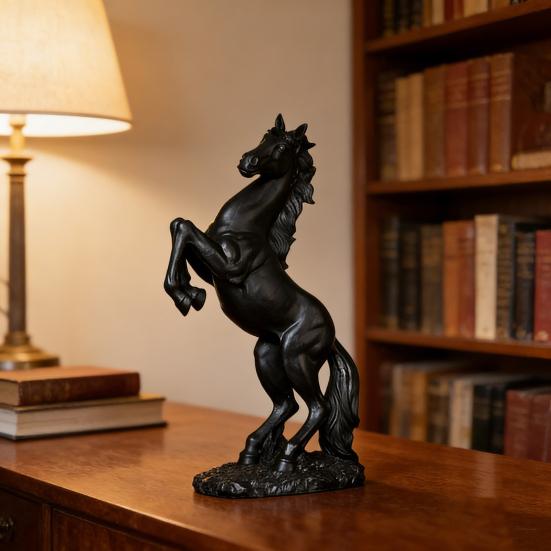 Simulated Horse Figurine Bring Good Luck Wealth Horse Resin Statue Fengshui Decoration Home Office Desktop Ornament Year of Horse Gift