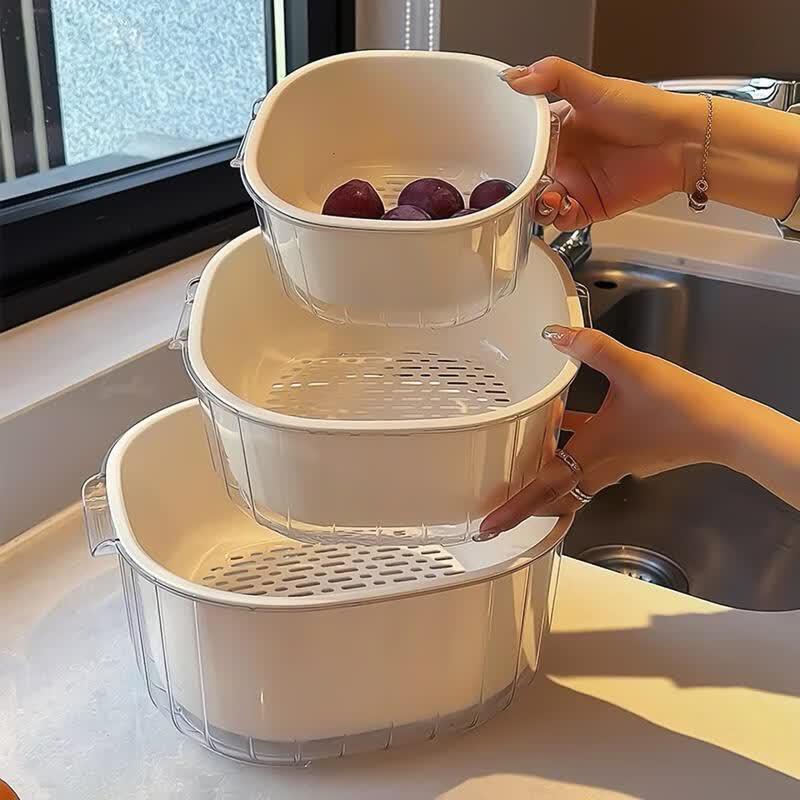 Double-Layer Vegetable Washing & Draining Basket