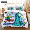 Europe City Building Bedding Set 3D Print Duvet Cover Cartoon Comforter Cover King For Kids Child Teen Boys Girls Bedroom Decor